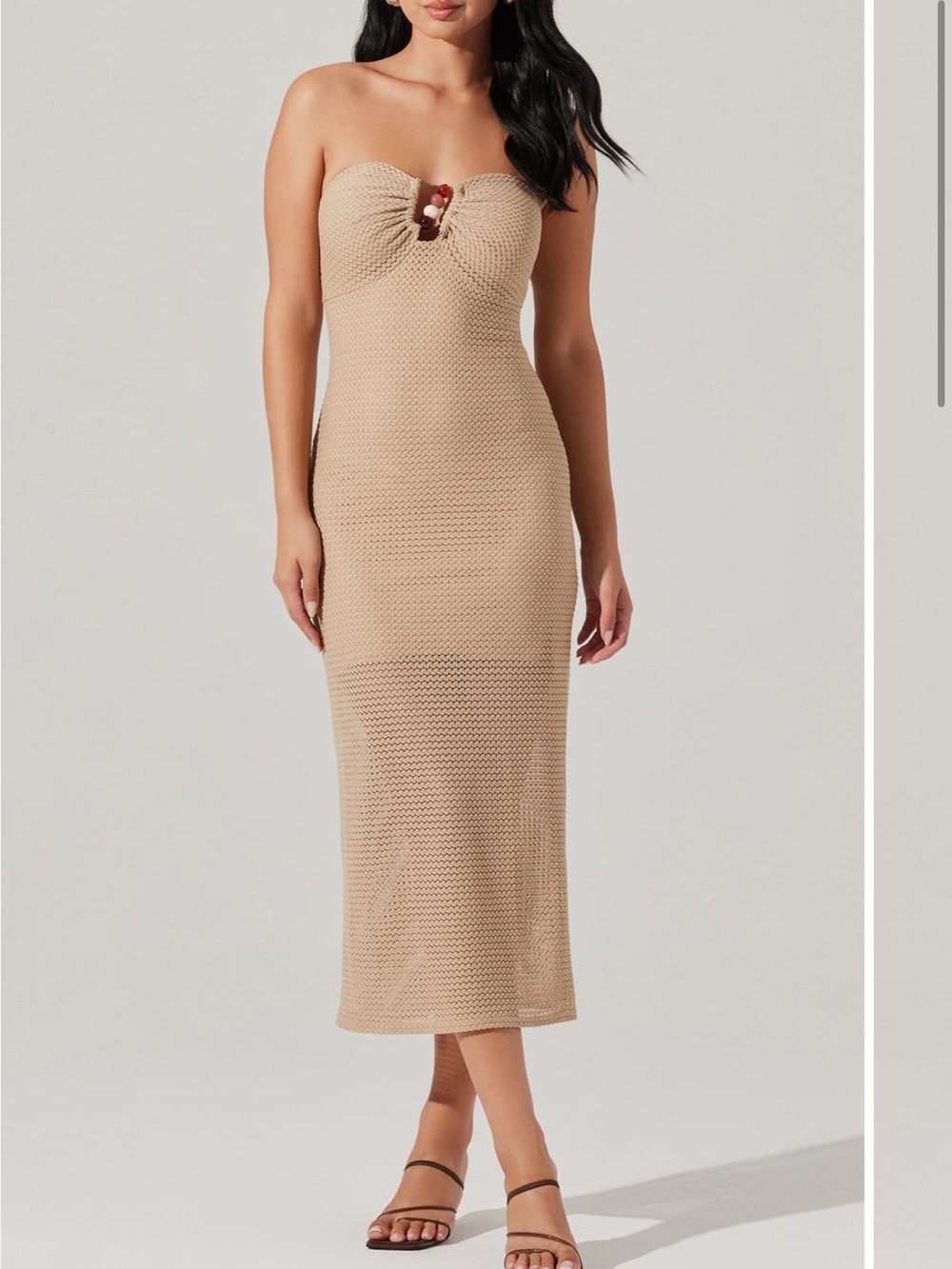 Astr the label Beige Maxi Dress